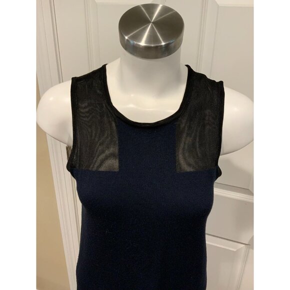 Rag & Bone Navy Blue Wool Knit Dress w/ Black Mesh Panels, Size XS - Picture 2 of 7